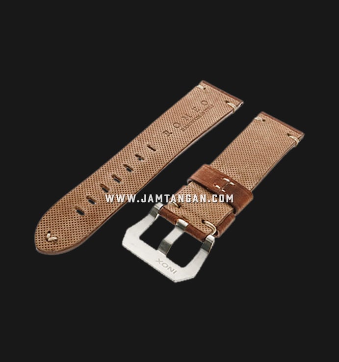 Strap Romeo Handmade in Italy 22mm Brown Leather Silver Buckle 112AK01-22X20