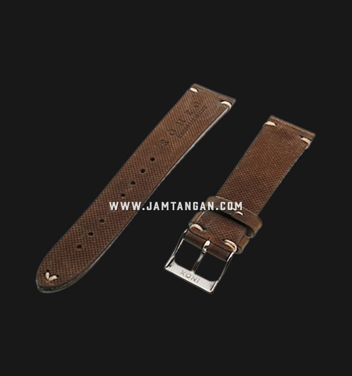 Strap Romeo Handmade in Italy 20mm Brown Leather Silver Buckle 112AK04-20X16