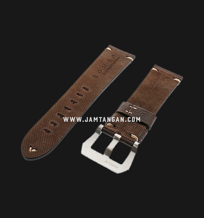 Strap Romeo Handmade in Italy 22mm Brown Leather Silver Buckle 112AK07-22X20