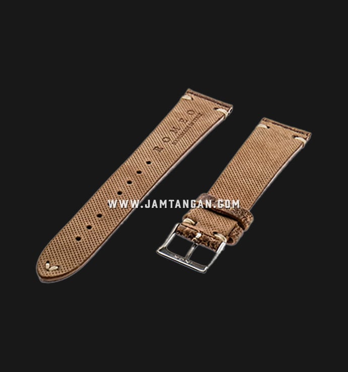 Strap Romeo Handmade in Italy 20mm Brown Leather Silver Buckle 112AK15-20X16