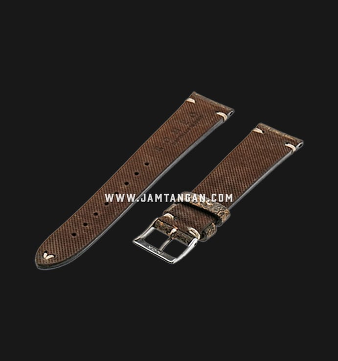 Strap Romeo Handmade in Italy 20mm Brown Leather Silver Buckle 112AK16-20X16