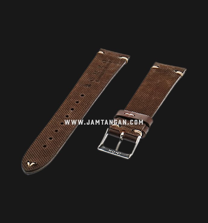 Strap Romeo Handmade in Italy 20mm Brown Leather Silver Buckle 112BD04-20X16