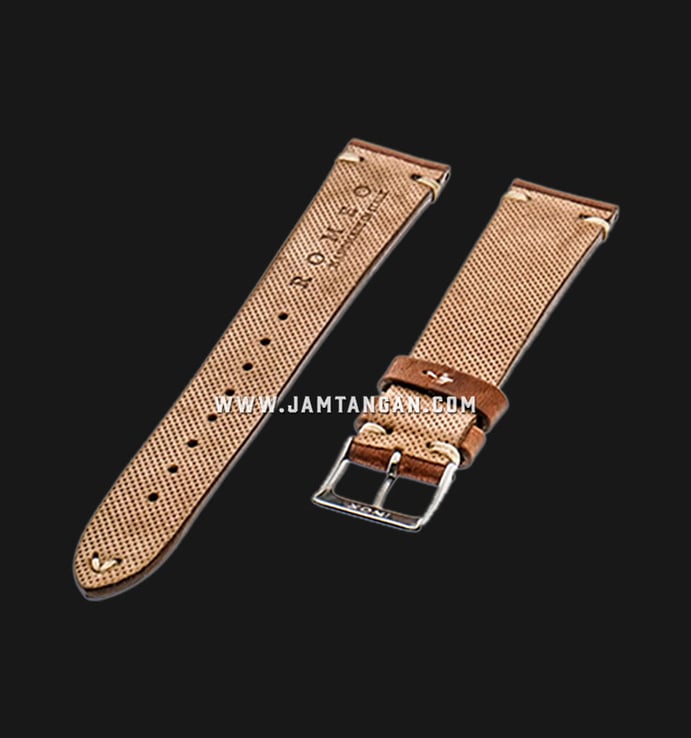 Strap Romeo Handmade in Italy 20mm Brown Leather Silver Buckle 112BD05-20X16