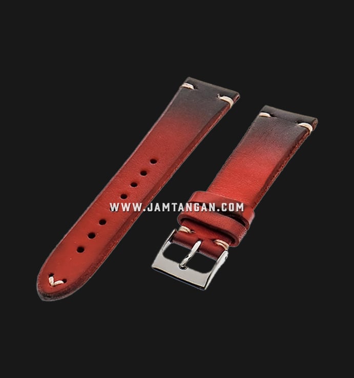 Strap Romeo Handmade in Italy 20mm Red Leather Silver Buckle BERLUTIRED-20X16