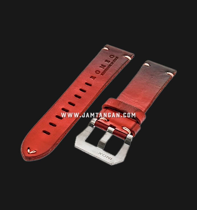 Strap Romeo Handmade in Italy 22mm Red Leather Silver Buckle BERLUTIRED-22X20