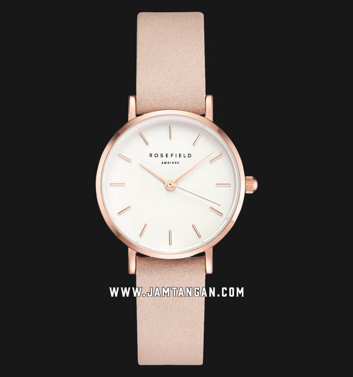 Rosefield 26WPR-263 Ladies White Dial Pink Leather Strap
