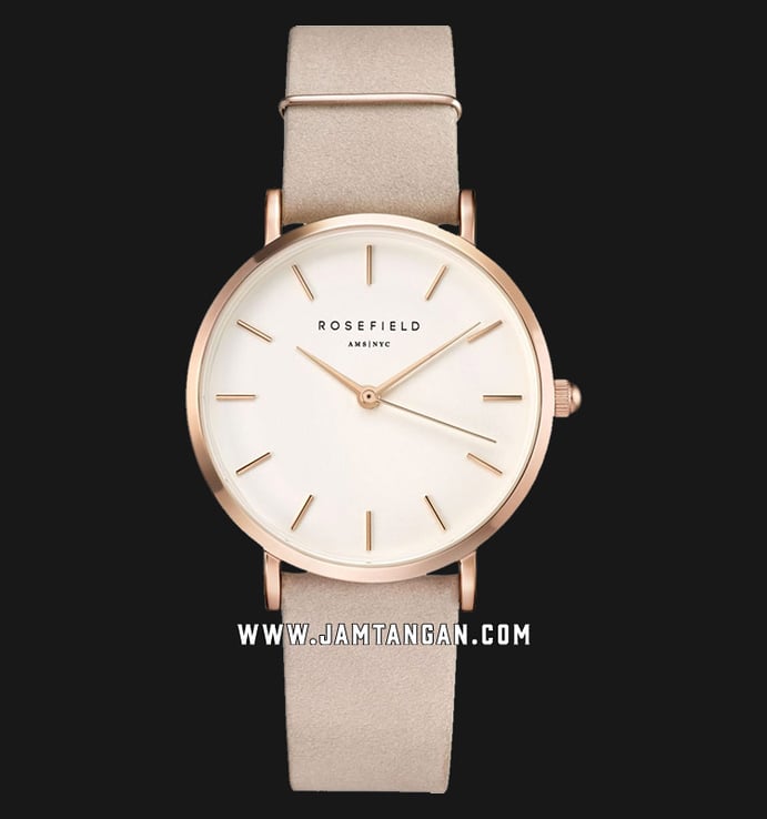 Rosefield WSPR-W73 Ladies White Dial Pink Leather Strap