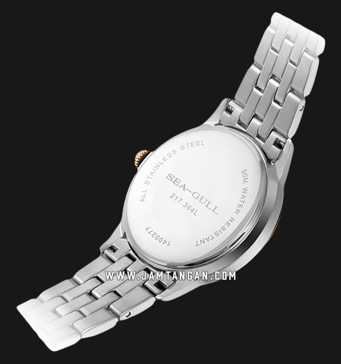 Seagull 217.364L Classic Automatic Mechanical Silver Dial Dual Tone Stainless Steel Strap