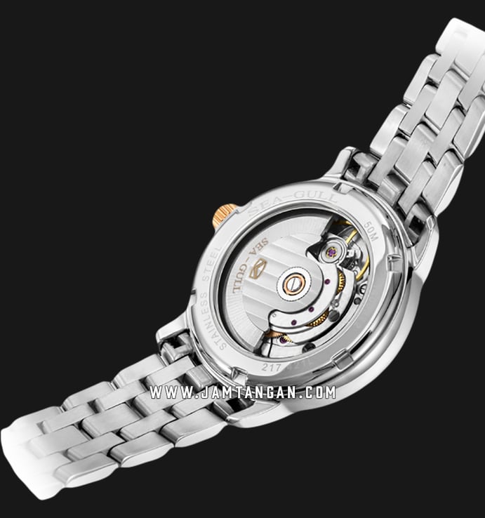 Seagull 217.421L-WH Classic Automatic Mechanical White Dial Dual Tone Stainless Steel Strap