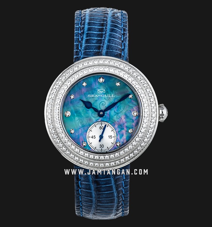 Seagull 719.750L Classic Mechanical Ladies Mother of Pearl Dial Blue Leather Strap