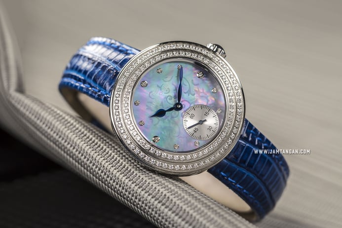 Seagull 719.750L Classic Mechanical Ladies Mother of Pearl Dial Blue Leather Strap