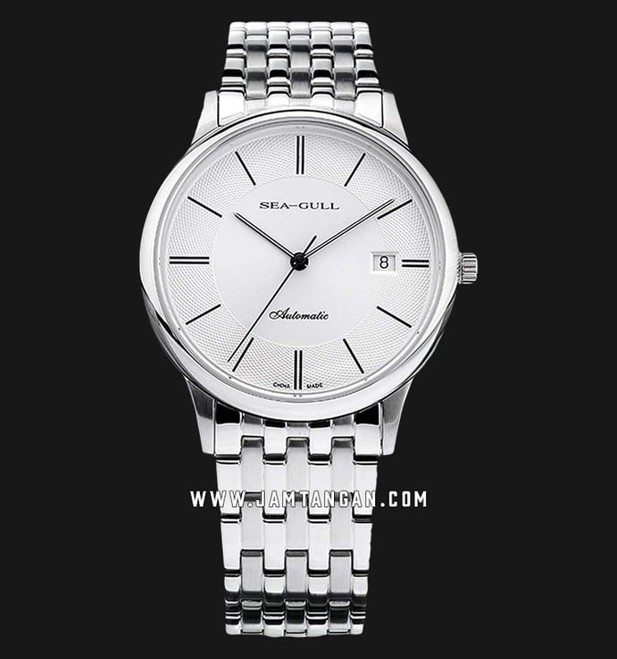 Seagull 816.364-WH Classic Automatic Mechanical White Dial Stainless Steel Strap