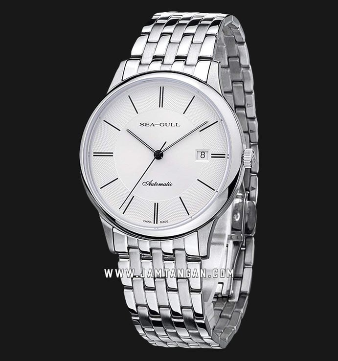 Seagull 816.364-WH Classic Automatic Mechanical White Dial Stainless Steel Strap
