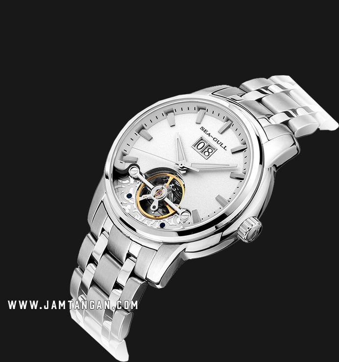 Seagull 816.409 Flywheel Big Date Automatic Mechanical Silver Dial Stainless Steel Strap