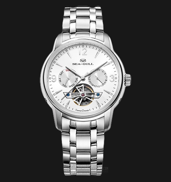 Seagull 816.424-WH Automatic Mechanical Day Date Flying Wheel Stainless Steel