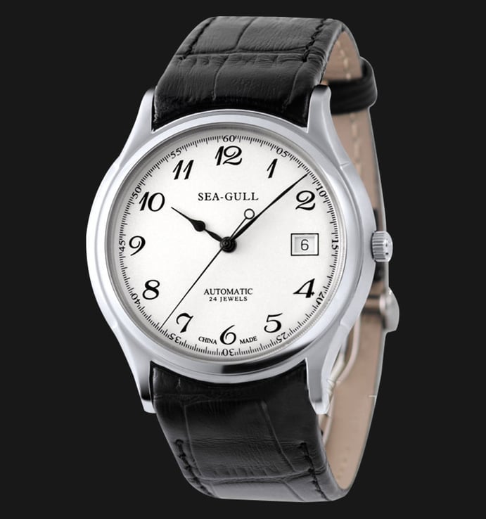 Seagull 819.332 - Automatic Mechanical Watch Black Leather