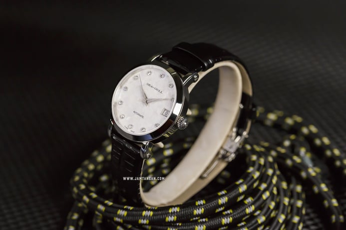 Seagull 819.387 Automatic Mechanical Mother of Pearl Dial White Genuine Leather