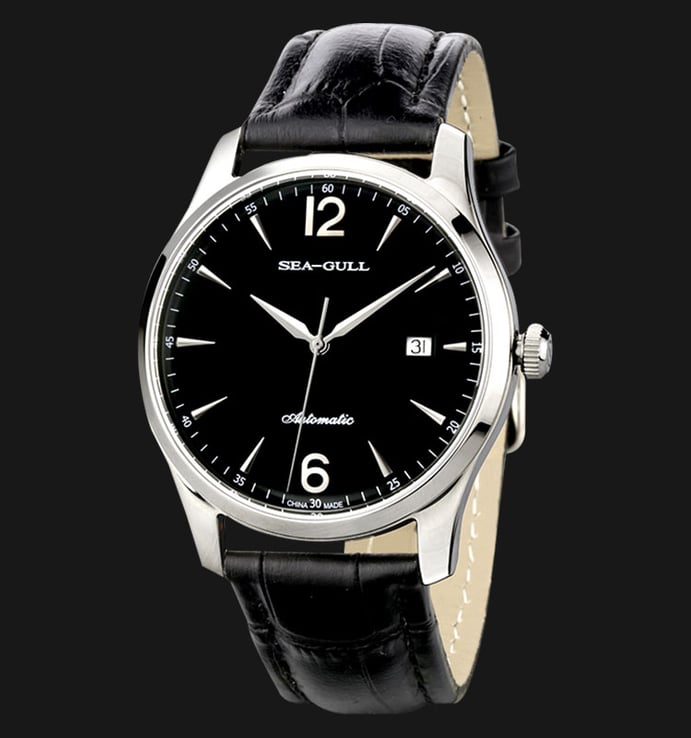 Seagull 819.438 - Automatic Mechanical Black Leather