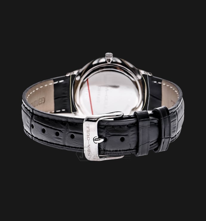 Seagull D819.612 Manual Mechanical Silver Dial Black Leather Strap