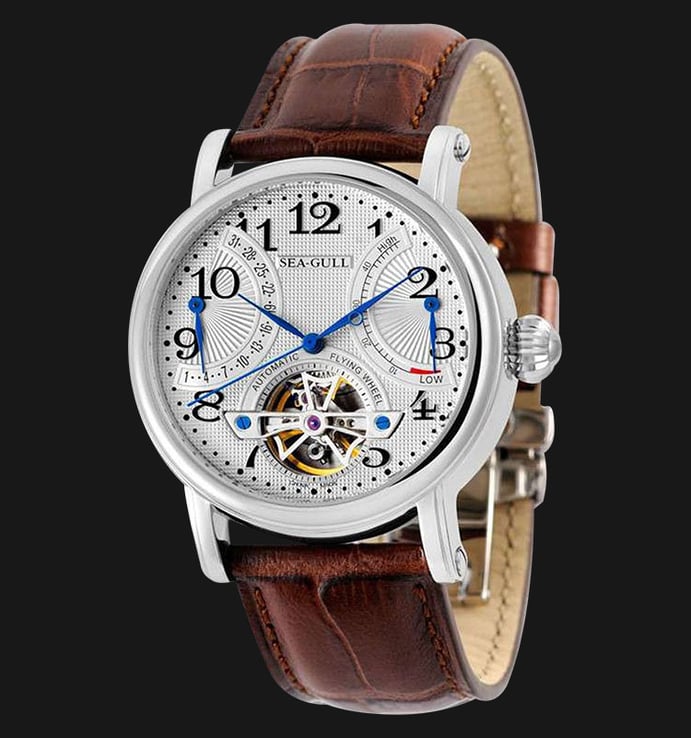 Seagull M172S - Automatic Mechanical Flying Wheel Brown Leather