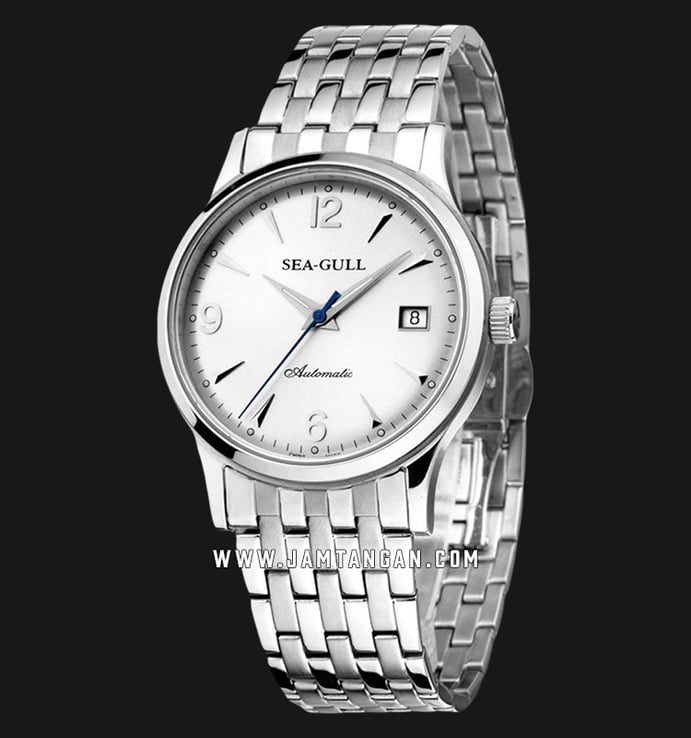 Seagull M198S Ultra-Thin Automatic Mechanical Silver Dial Stainless Steel Strap