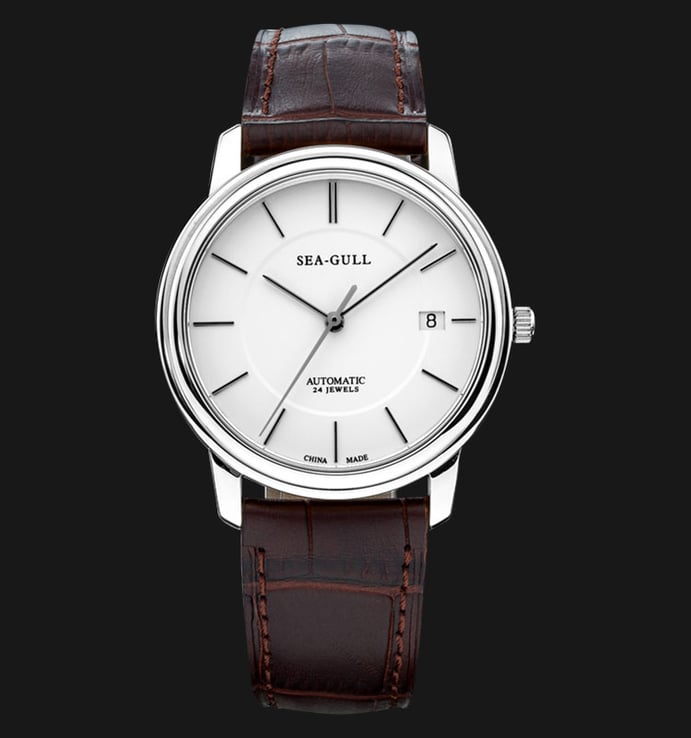 Seagull M201S - Automatic Mechanical Watch Brown Leather