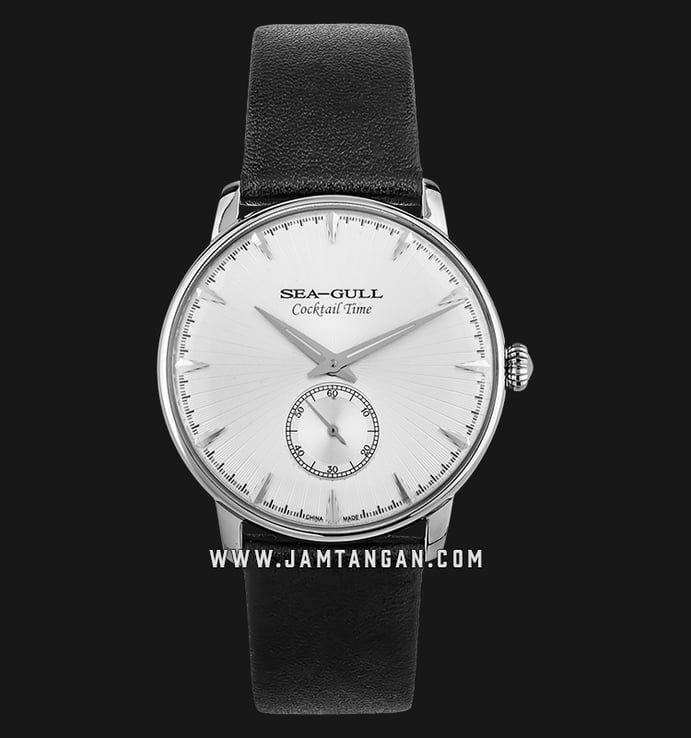 Seagull ON2705 Cocktail Time Automatic Mechanical Sea-Gull White Dial Black Leather Strap