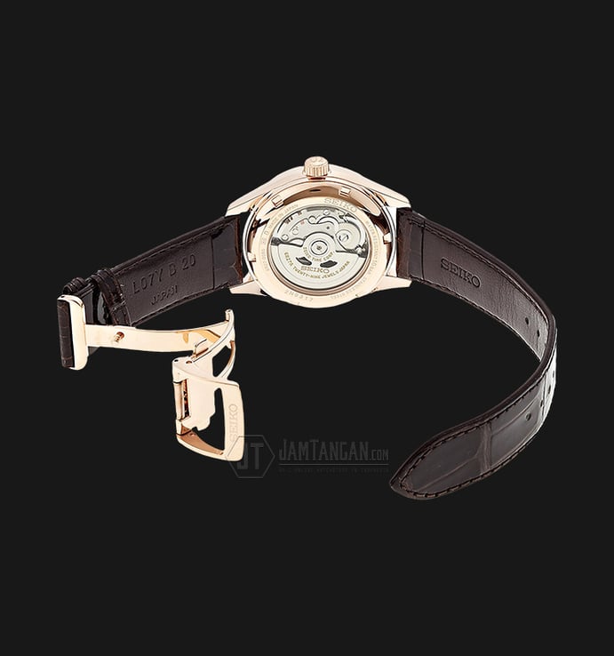 Seiko Presage SARW004J1 White Dial Brown Leather Strap Watch (JDM)