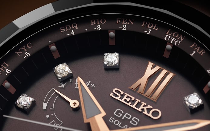 Seiko Astron SBXB083J GPS Solar World Time Limited Edition with Diamonds