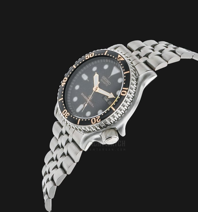 Seiko Diver SEC011J Quartz Watch Black Dial Stainless Steel