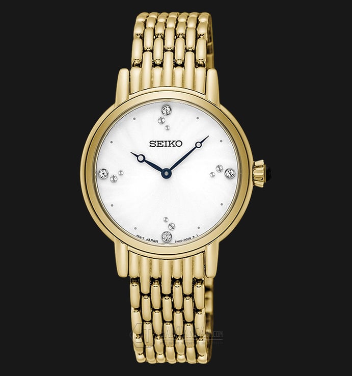 Seiko Classic SFQ804P1 White Dial Stainless Steel Bracelet