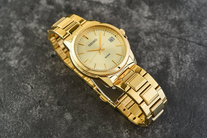 Seiko Classic SGEF58P1 Gold Dial Gold Stainless Steel Strap