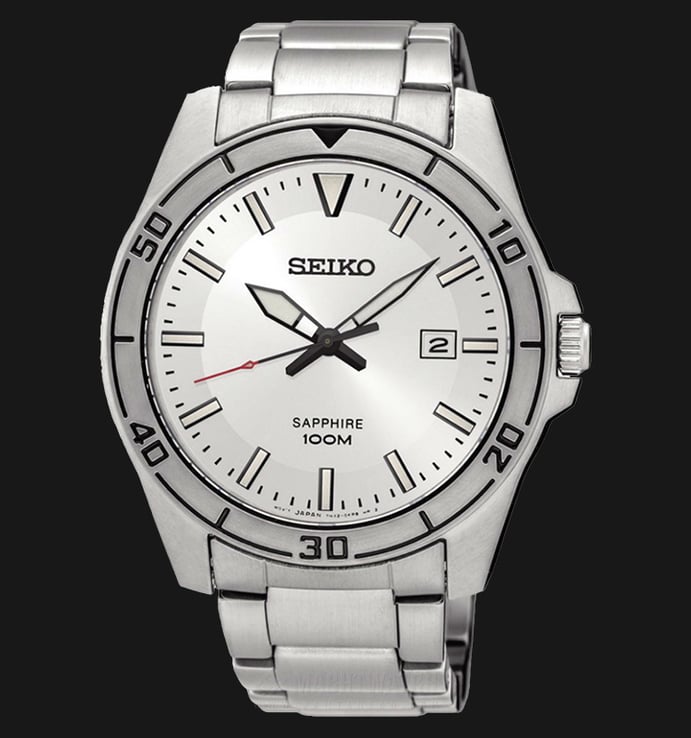 Seiko Quartz SGEH59P1 Neo Sports Watch White Dial Stainless Steel