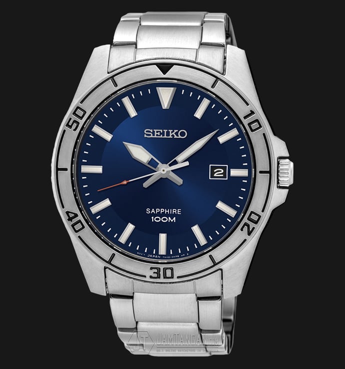 Seiko Quartz SGEH61P1 Shappire Glass Blue Dial Stainless Steel Bracelet
