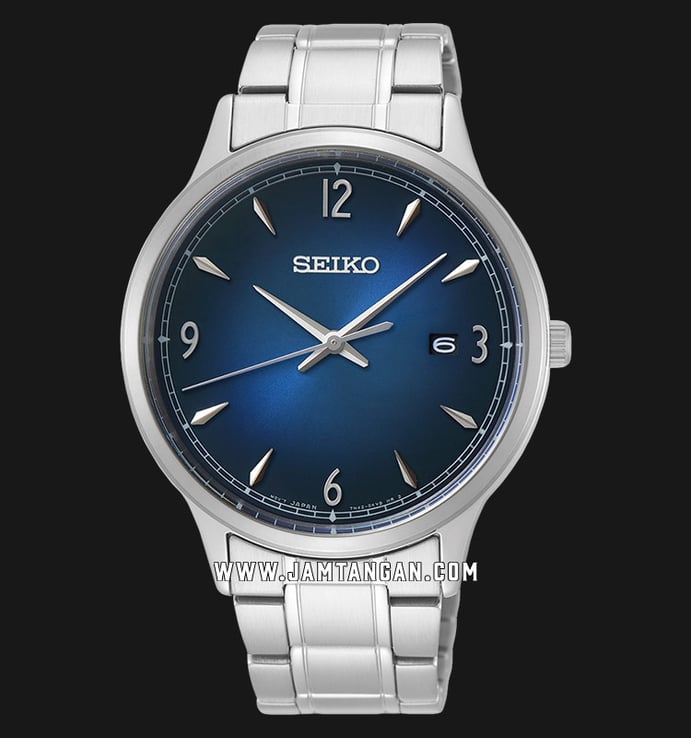 Seiko Classic SGEH89P1 Discover More Men Blue Dial Stainless Steel Strap