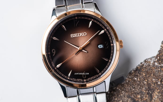 Seiko Classic SXDH02P1_SGEH90P1 Discover More Couple Brown Dial Stainless Steel Strap