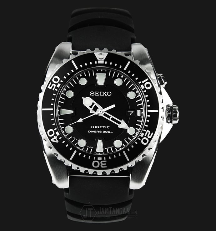 Seiko Divers SKA371P2 Kinetic Dive Silver-Tone Watch with rubber Strap 