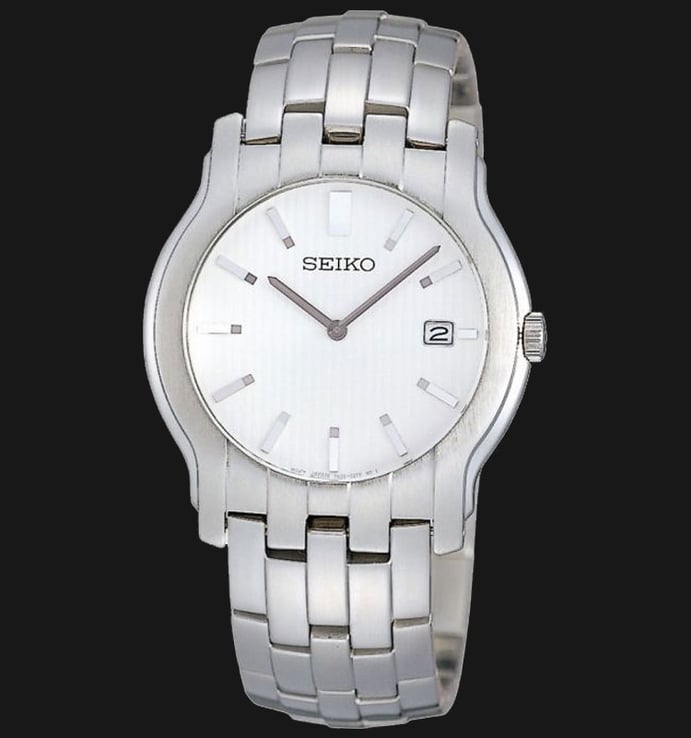 Seiko Classic SKP173 White Dial Silver Stainless Steel Bracelet