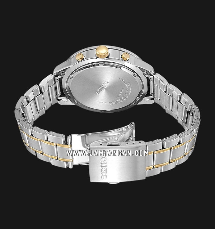Seiko Chronograph SKS523P1 White Dial Two Tone Gold Stainless Steel Bracelet