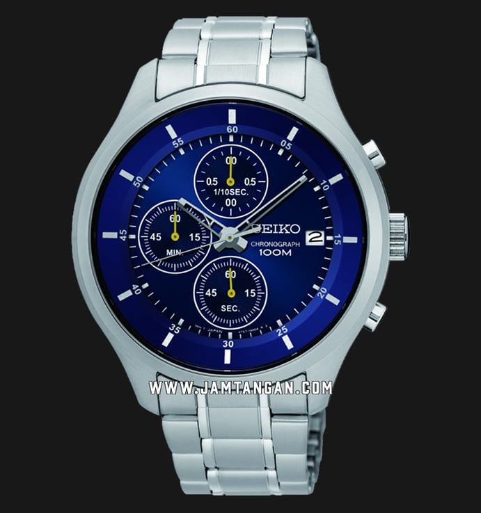 Seiko Discover More SKS537P1 Chronograph Men Blue Dial Stainless Steel Strap