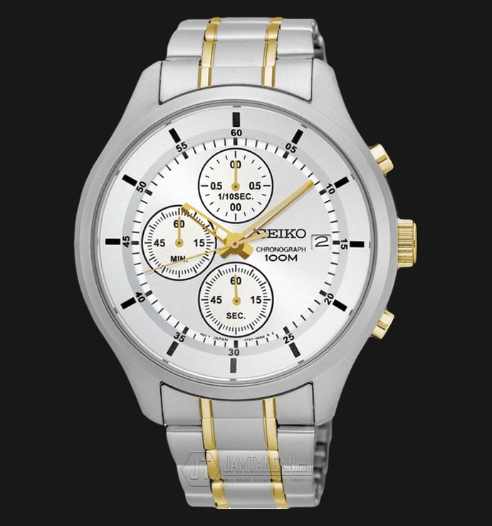 Seiko Chronograph SKS541P1 Discover More Silver Dial Dual Tone Stainless Steel Strap