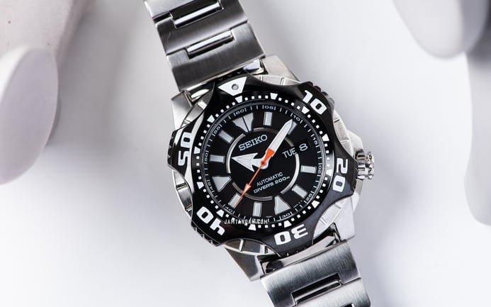 Seiko Automatic SKZ283K1 Superior Star Monster Diver 200M Black Dial Stainless Steel Strap