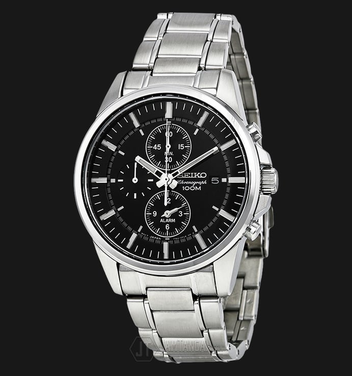 Seiko Chronograph SNAF03P1 Black Dial Stainles Steel 
