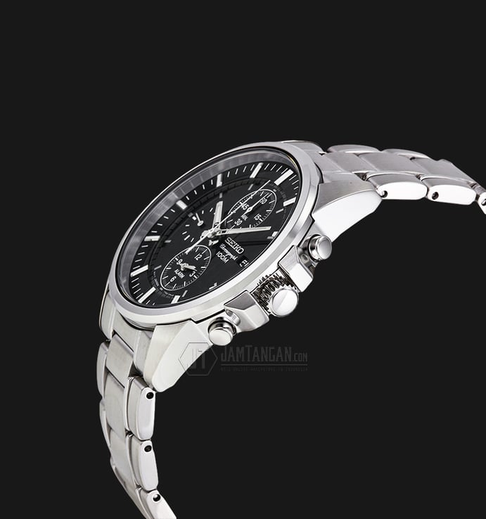 Seiko Chronograph SNAF03P1 Black Dial Stainles Steel 