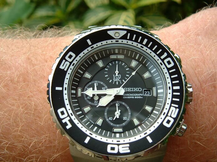 Seiko Chronograph SNDA13P1 Divers 200M Stainless Steel Bracelet