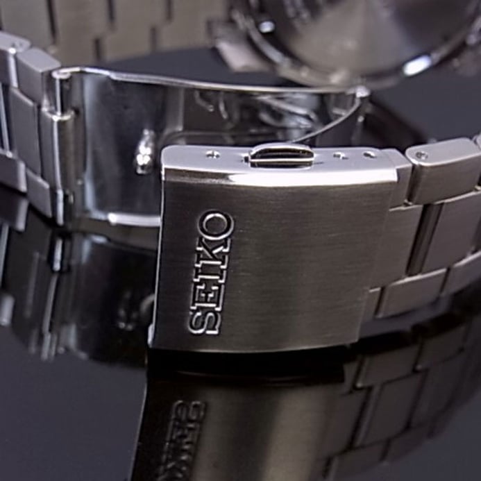 Seiko Quartz SNDB73P1 Chronograph Watch Black Dial Stainless Steel