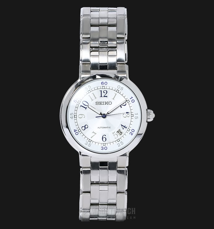 Seiko Automatic SNH025 Men White Dial Stainless Steel Watch