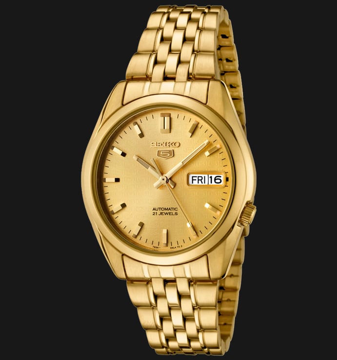 Seiko 5 Sports SNK366K1 Automatic Gold Dial Gold Stainless Steel Strap