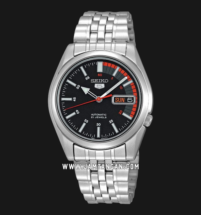 Seiko 5 Sports SNK375K1 Automatic Black Dial Stainless Steel Strap