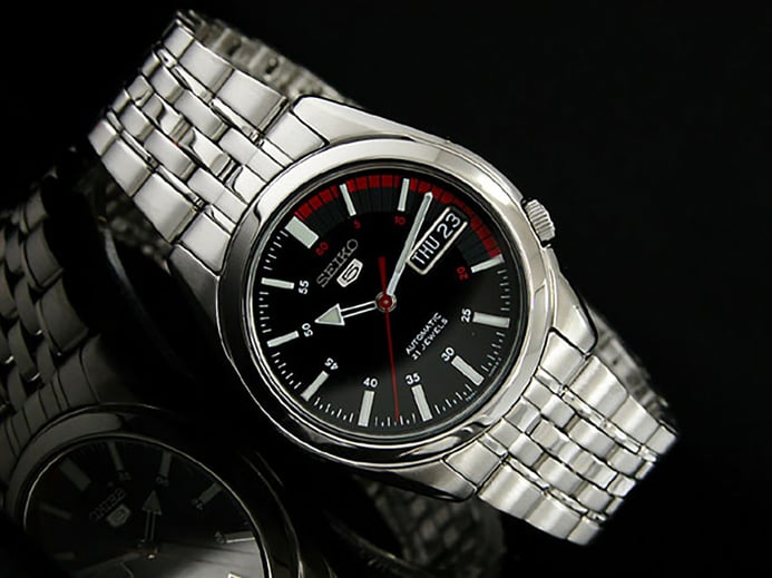 Seiko 5 Sports SNK375K1 Automatic Black Dial Stainless Steel Strap